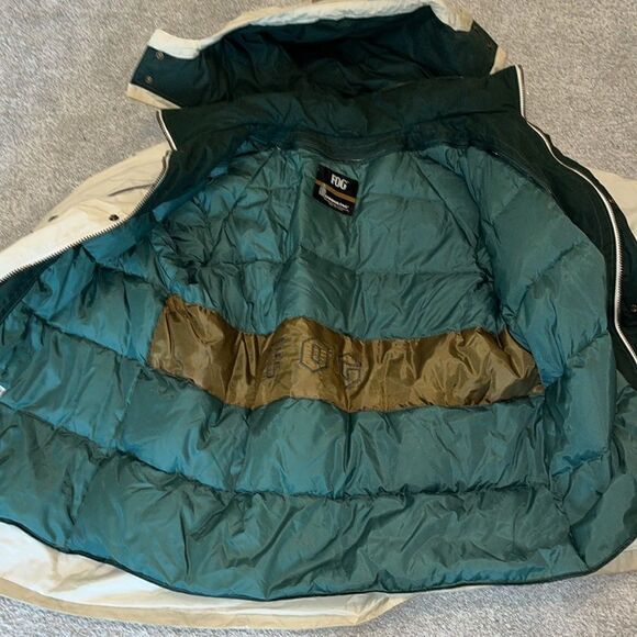 London Fog Down lined vintage retro puffy parka winter hooded jacket XL worn - Picture 2 of 16